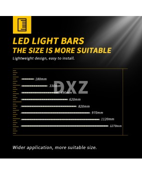 DXZ ultra-thin single row LED strip light 18W36W54W72W automotive work light auxiliary light grille light bar light