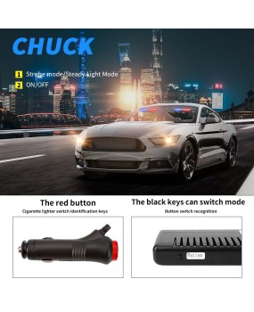 DXZ S1 suction cup type flashing light 9LED shovel warning light high brightness front windshield light high-power road light