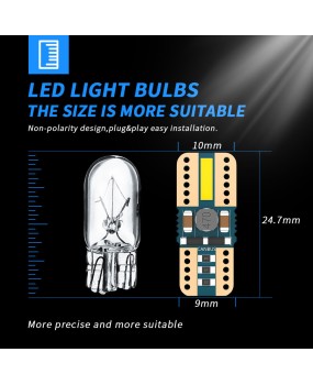 DXZ car LED width indicator light T10 7020 decoding roof light w5w license plate light DC12-24V bulb