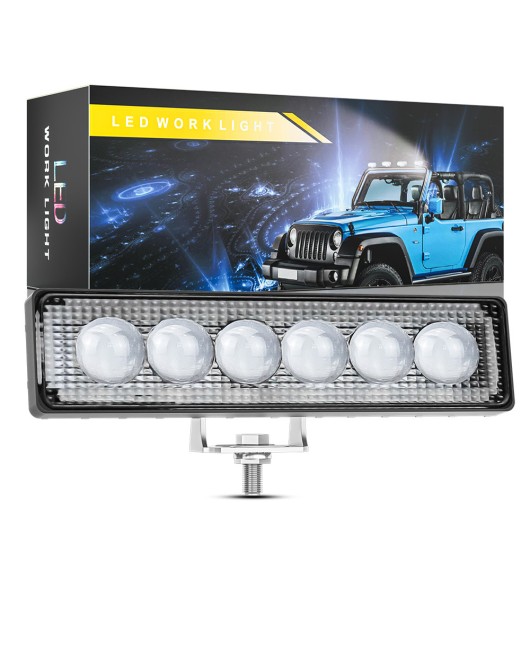 DXZ car LED work light 3D convex lens 6LED 18W straight daytime running light off-road vehicle modification light fog light