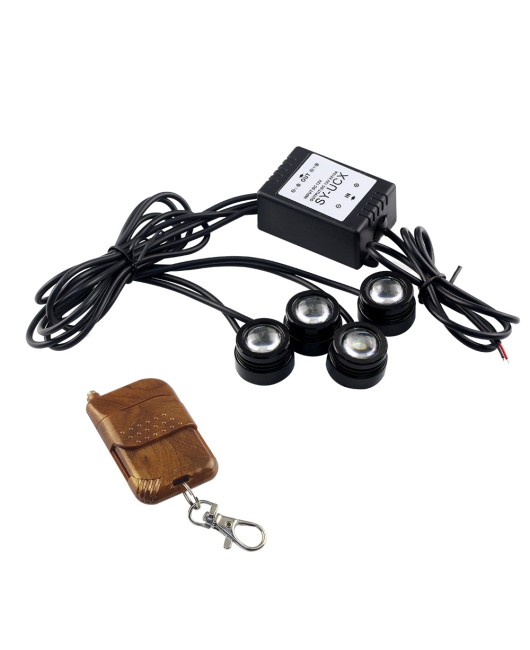 Car LED lights with wireless remote control, one to four eagle eye lights, 4 × 1.5W flashing, 16 mode counterattack reverse light