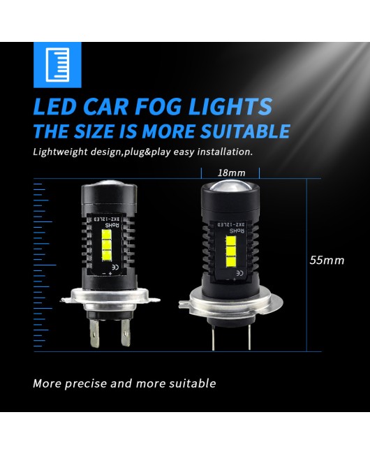 DXZ cross-border exclusive car LED headlights 3030 H7 12LED 60W car high-power LED fog lights