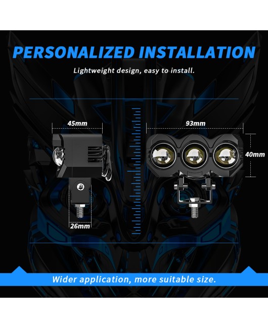 DXZ motorcycle LED headlights, white and yellow dual light owl, external electric vehicle spotlights, headlights modified with LED headlights