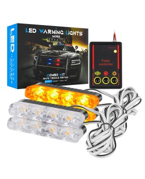 DXZ car internet celebrity blue flashing grille clip light 4LED one to four flashing light set multi-mode switching