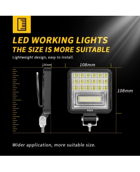 DXZ car LED work light 4-inch large field square 42LED off-road vehicle roof light engineering forklift light spotlight