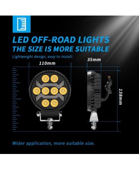 DXZ Black Knight 4C-B-DRL-Y8 Automotive LED Work Light Modification Off road Vehicle LED Headlight Auxiliary Light