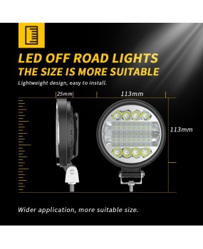 DXZ car LED work light 4-inch large field of view circular 24LED72W headlight off-road vehicle maintenance light