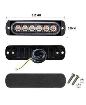 DXZ ultra-thin 6LED warning light motorcycle pickup flashing light 12-24V vehicle universal side signal flashing light