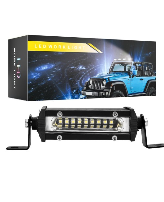 DXZ car LED spotlight modification grille light 9W small single row LED strip light floodlight motorcycle lighting