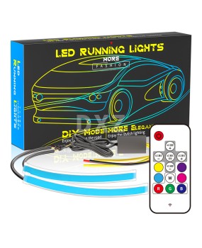 DXZ car LED light strip with RGB wireless control 30cm45cm60cm ultra-thin light guide strip rainbow modified eyebrow light