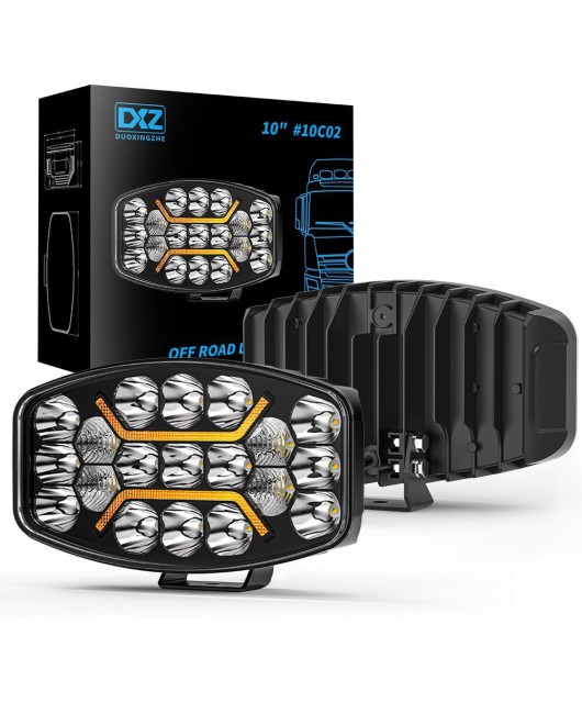 DXZ's new 10 inch CO2 car LED work light, European truck driving light modification, headlight auxiliary light