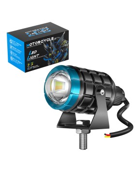 DXZ hot selling motorcycle spotlight headlight 12-80V waterproof M1 dual color small steel cannon LED far and near integrated waterproof