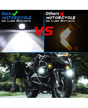 DXZ motorcycle LED spotlight, white and yellow dual color high and low beam LED headlights, high brightness direct beam, small steel cannon, paving fog lights