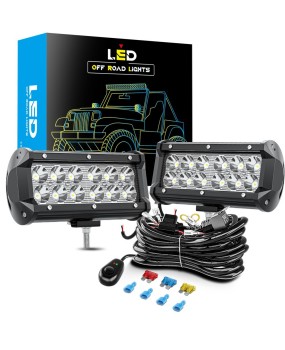 DXZ package car LED work light 7-inch 36W spotlight driving light off-road vehicle A-pillar spotlight control harness