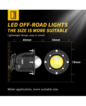 DXZ new embedded circular modified fog light LED dual color spotlight car LED work light off-road fog lamp