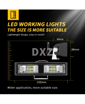 DXZ car LED work light strip straight 6-inch 16 light 48W daily driving modification auxiliary spotlight