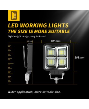 DXZ car LED work light 4-inch square 64LED floodlight auxiliary light modification lighting agricultural machinery engineering forklift