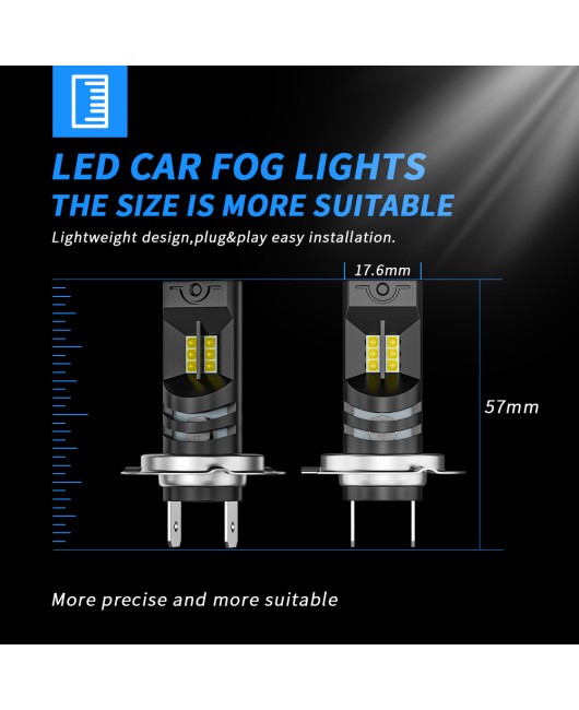 DXZ Amazon hot selling car LED headlights low beam H4 H7 H8 12LED headlights LED fog light bulb