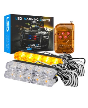 DXZ car one to four flashing lights 5LED clip lights red and blue grille warning lights chassis flashing strobe kit