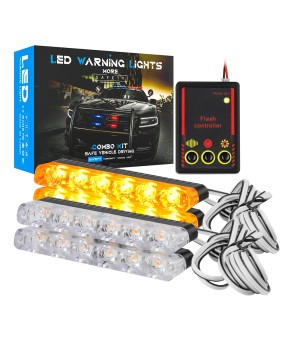 DXZ car LED grille flashing one to four strobe opening lights grille lights 6LED flashing lights security warning lights