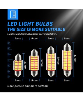 DXZ CANBUS decoding 31MM 36MM 39MM 41MM 4014 dual pointed reading light trunk license plate light