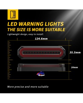 DXZ truck LED strip edge light 12-24V flashing+flowing truck side warning light, car tail light