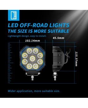 DXZ brand's heavyweight new product, 4 '' square spotlight work light, automotive off-road vehicle spotlight, LED maintenance light, lighting