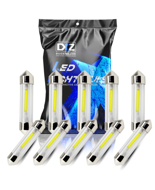 DXZ car LED bulb 31MM 36MM 39MM 41MM COB transparent tube double pointed light W5W license plate light