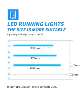 DXZ car LED light strip with RGB wireless control 30cm45cm60cm ultra-thin light guide strip rainbow modified eyebrow light