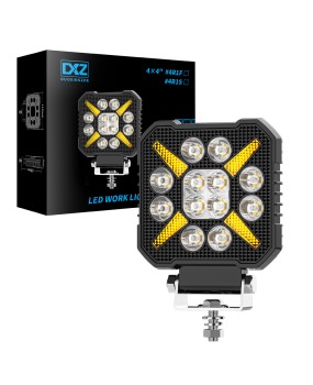 DXZ Black Knight 4C-BW-F12-X Square LED Work Light Outdoor Off road Vehicle DRL Multi mode Headlight