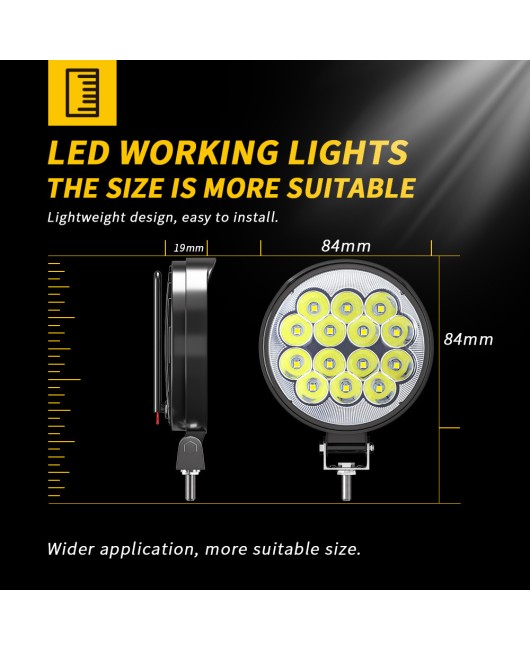 DXZ car spotlight 3-inch circular 14LED work light 42W auxiliary light modification headlight motorcycle headlight