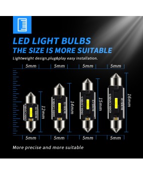 CANBUS decoding 1860 double pointed light 31MM 36MM 39MM 41MM car LED roof light reading light