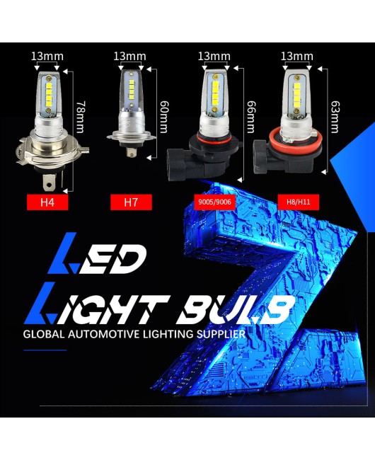 DXZ eBay Hot Selling Car Lights Car LED Headlights H7 3030 8LED Fog Lights LED Bulbs Headlights