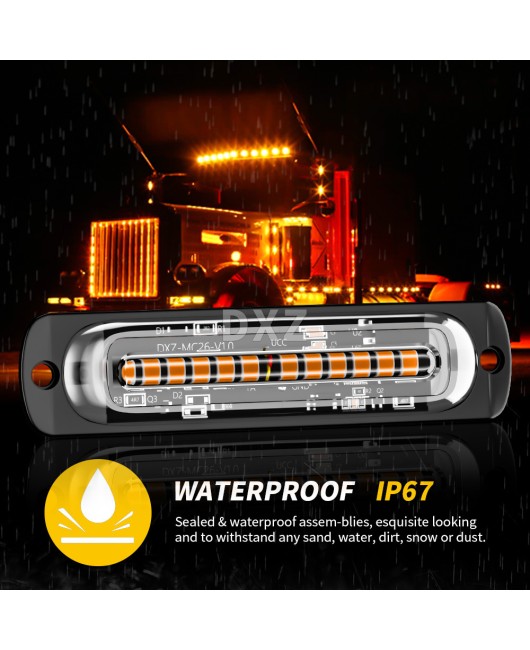 DXZ truck flashing 12LED light ultra-thin truck side light car flashing light driving warning signal light