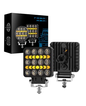 DXZ Black Knight 4-inch DRL square work light modified with LED dual color off-road vehicle spotlight, front bumper illumination headlight