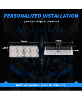 DXZ car internet celebrity blue flashing grille clip light 4LED one to four flashing light set multi-mode switching