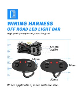 DXZ car LED work light strip light spotlight dual color switching control harness 3M one to two 18AWG wire set