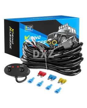 DXZ car LED work light strip light spotlight dual color switching control harness 3M one to two 18AWG wire set