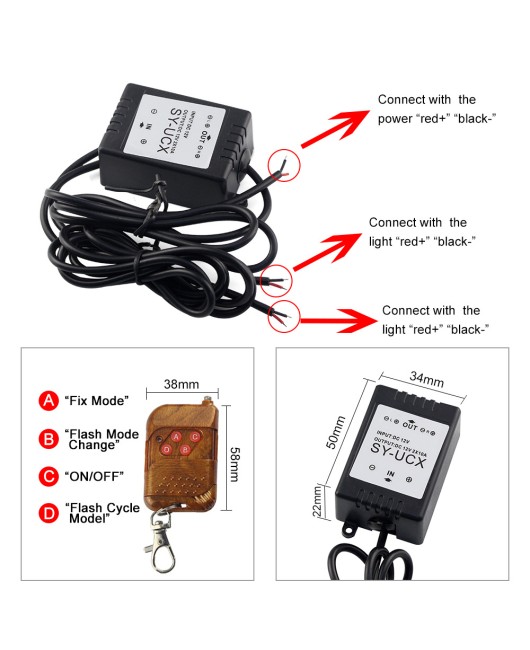 Automotive LED daytime running light controller, daytime running light host, eagle eye light controller, 16 mode wireless control