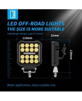 DXZ Black Knight 4C-BW-F16 Automotive LED Work Light Off road Vehicle Modification Spotlight 12-80V Universal Lamp