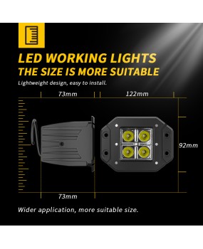 DXZ car LED work light 4-inch embedded 4LED 12W pickup truck modified Wrangler off-road vehicle fog light