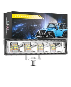 DXZ long strip dual color white and yellow 6-inch straight shaped 24LED driving fog light warning light driving car LED work light