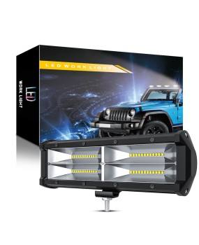 DXZ car LED strip light 9-inch 48 light 144W three mesh double row work light engineering modification floodlight