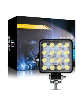 DXZ car LED work light 4-inch square 16 light 48W auxiliary light modification headlight engineering spotlight headlight