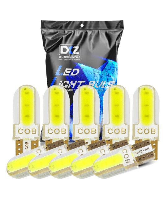 DXZ popular foreign trade W5W 168 T10 COB 3W width indicator light silicone license plate light crystal reading light