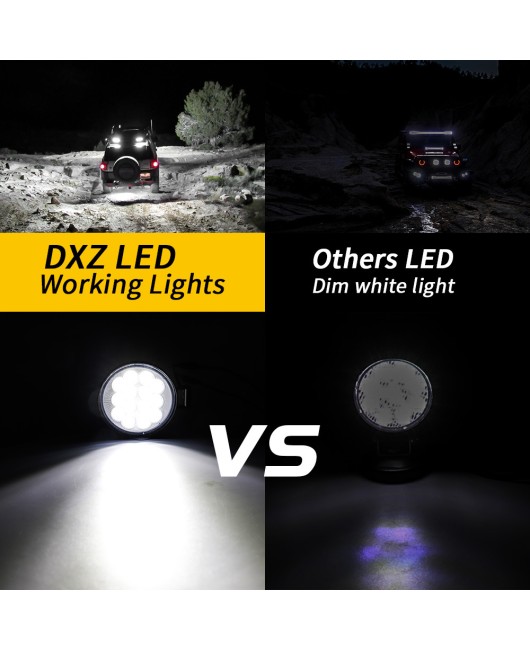 DXZ car spotlight 3-inch circular 14LED work light 42W auxiliary light modification headlight motorcycle headlight