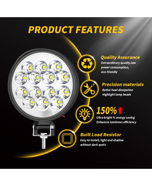 DXZ car spotlight 3-inch circular 14LED work light 42W auxiliary light modification headlight motorcycle headlight