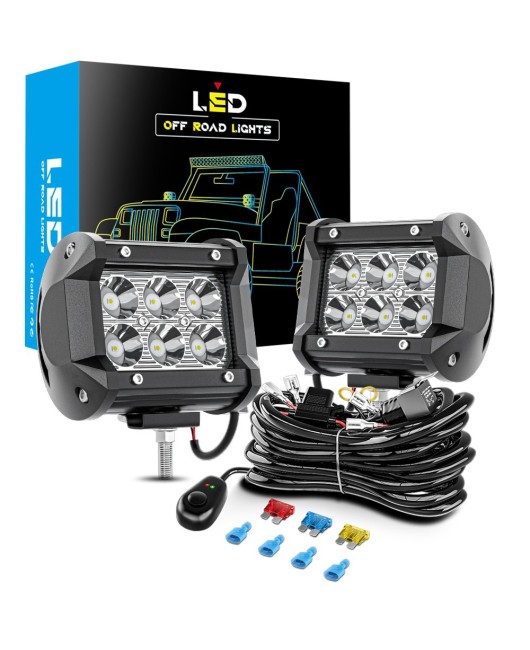 DXZ 4-inch LED strip light 6LED18W off-road driving light with control harness set LED work light