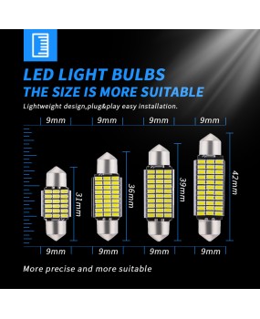 DXZ decoding CANBUS dual pointed light 3014 31MM 36MM 39MM 41MM roof light LED license plate light