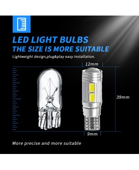 DXZ factory direct sales T10 width indicator light canbus T10 5630 10SMD W5W automotive LED bulb